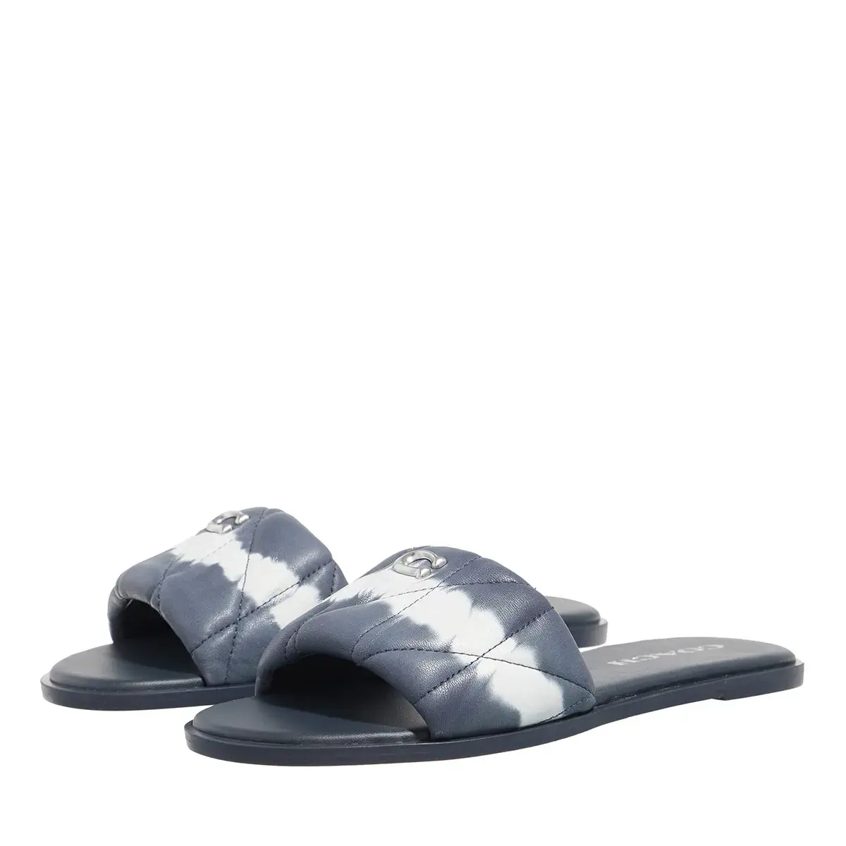 Gesteppte Leder-Tie-Dye-Pantolette