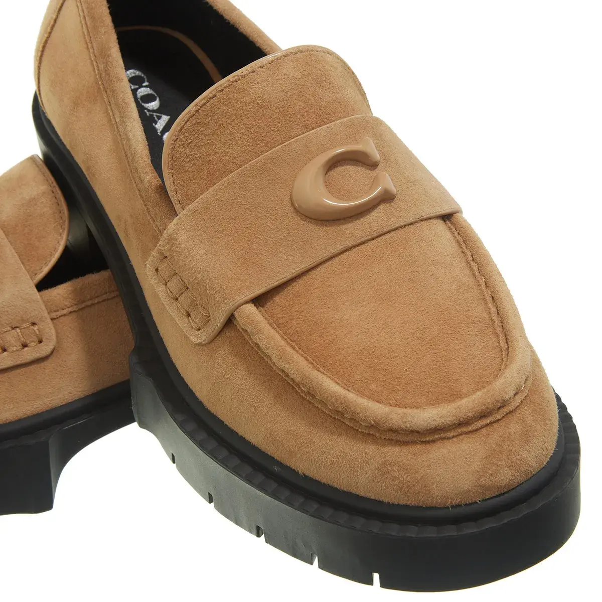 Wildleder Penny Loafer mit Profilsohle