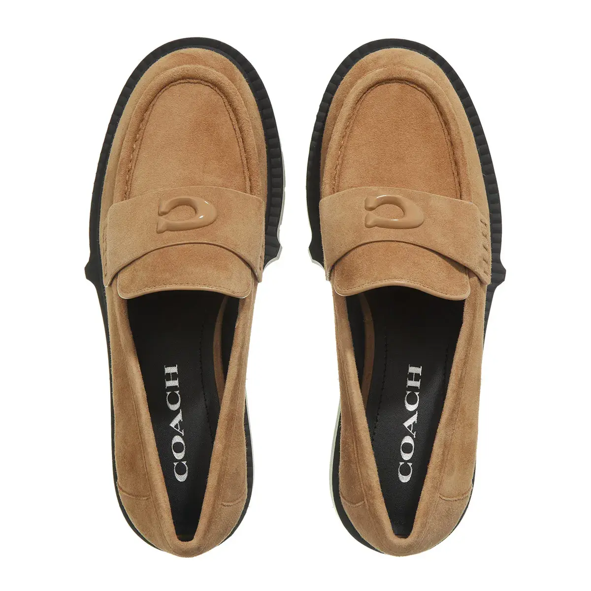 Wildleder Penny Loafer mit Profilsohle