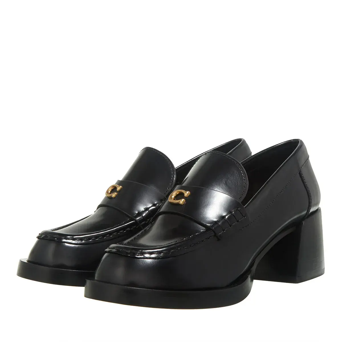 Klassische Leder Loafer mit Absatz