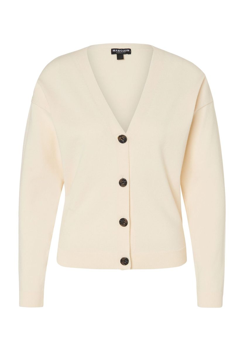 Klassische Strickjacke mit V-Ausschnitt und Knopfleiste