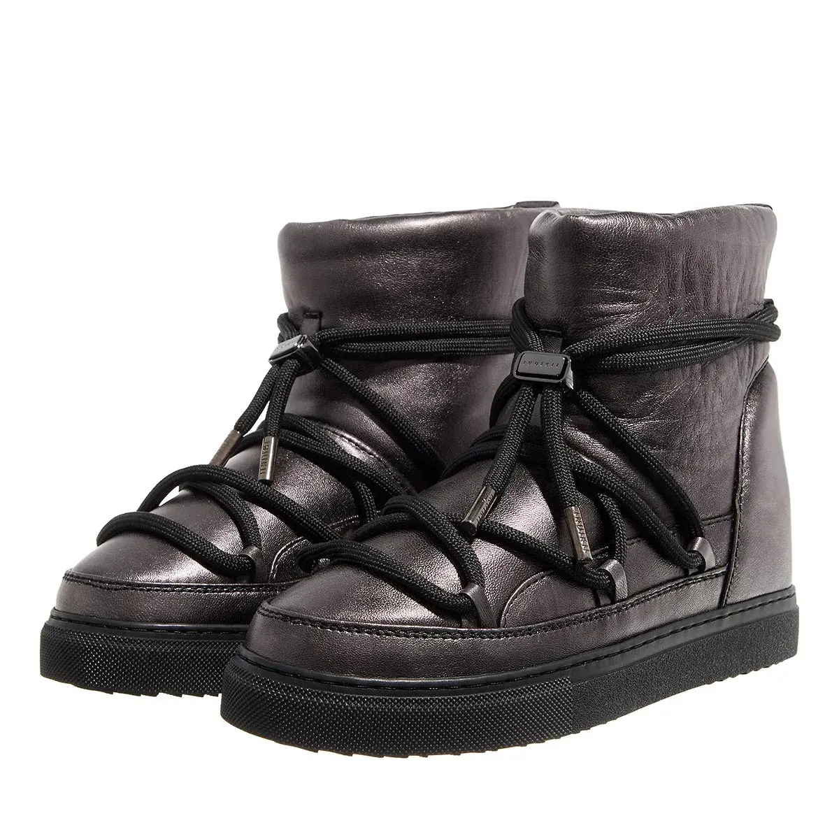 Metallic Winter Stiefeletten aus Leder