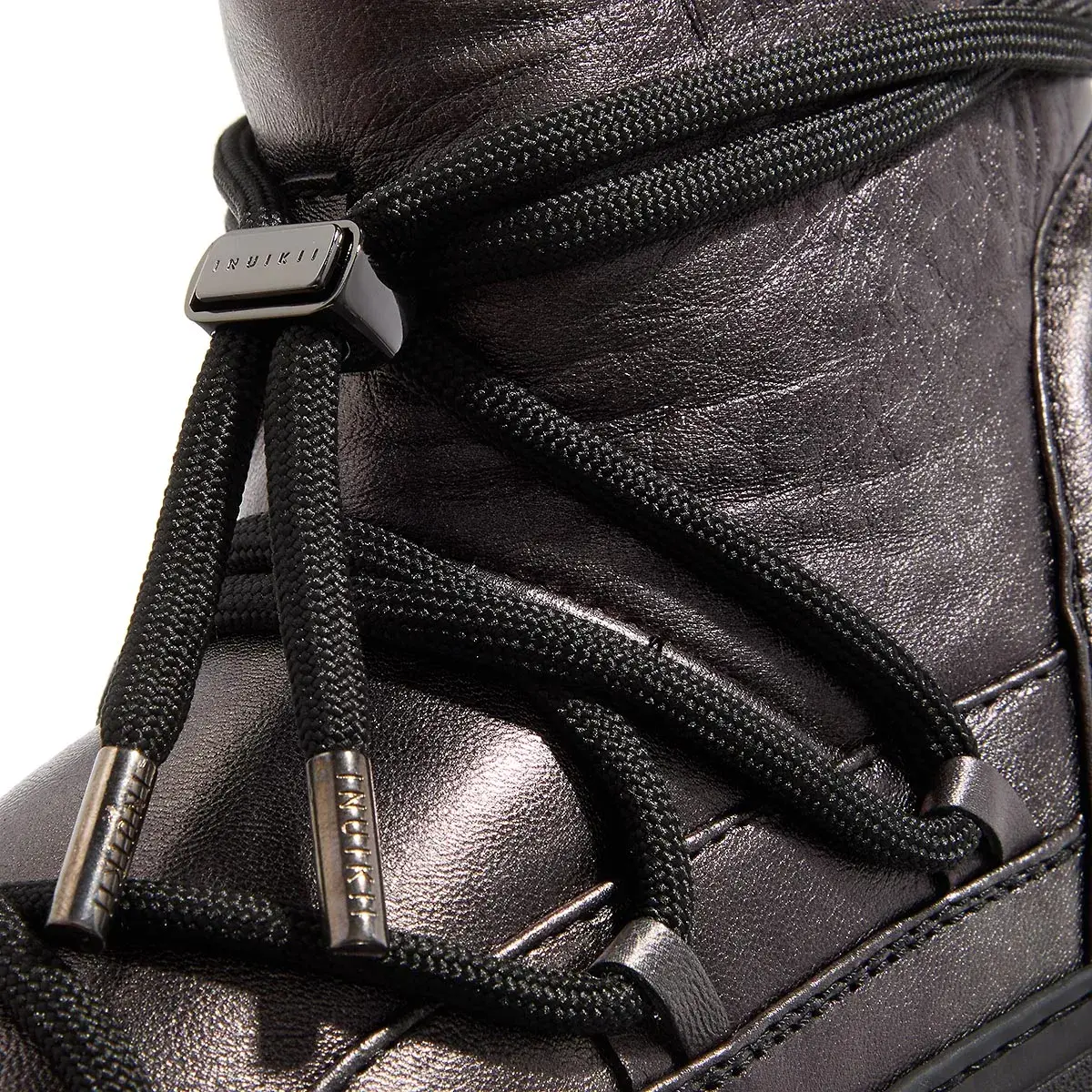 Metallic Winter Stiefeletten aus Leder