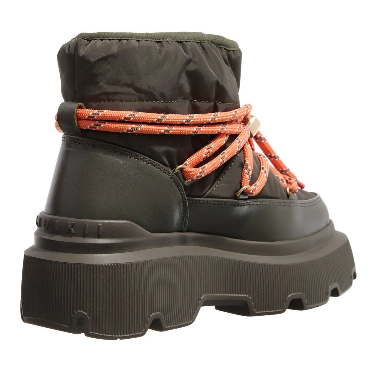 Olivgrüne Puffer-Stiefeletten