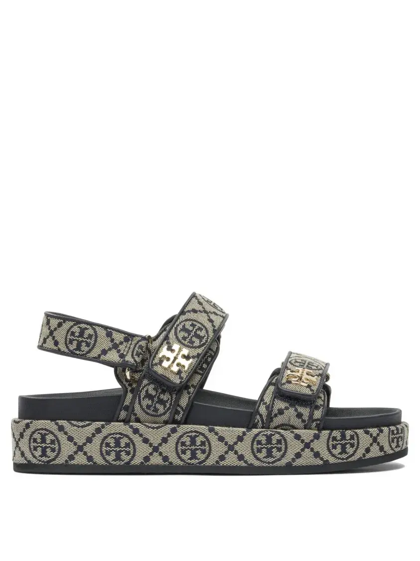 Plateau-Sandalen mit Logo-Muster
