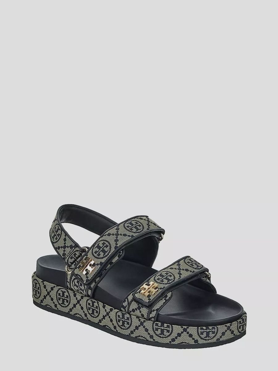 Plateau-Sandalen mit Logo-Muster