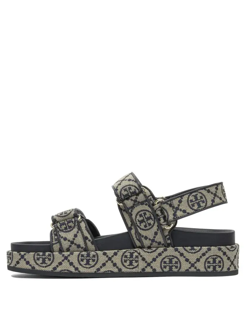 Plateau-Sandalen mit Logo-Muster