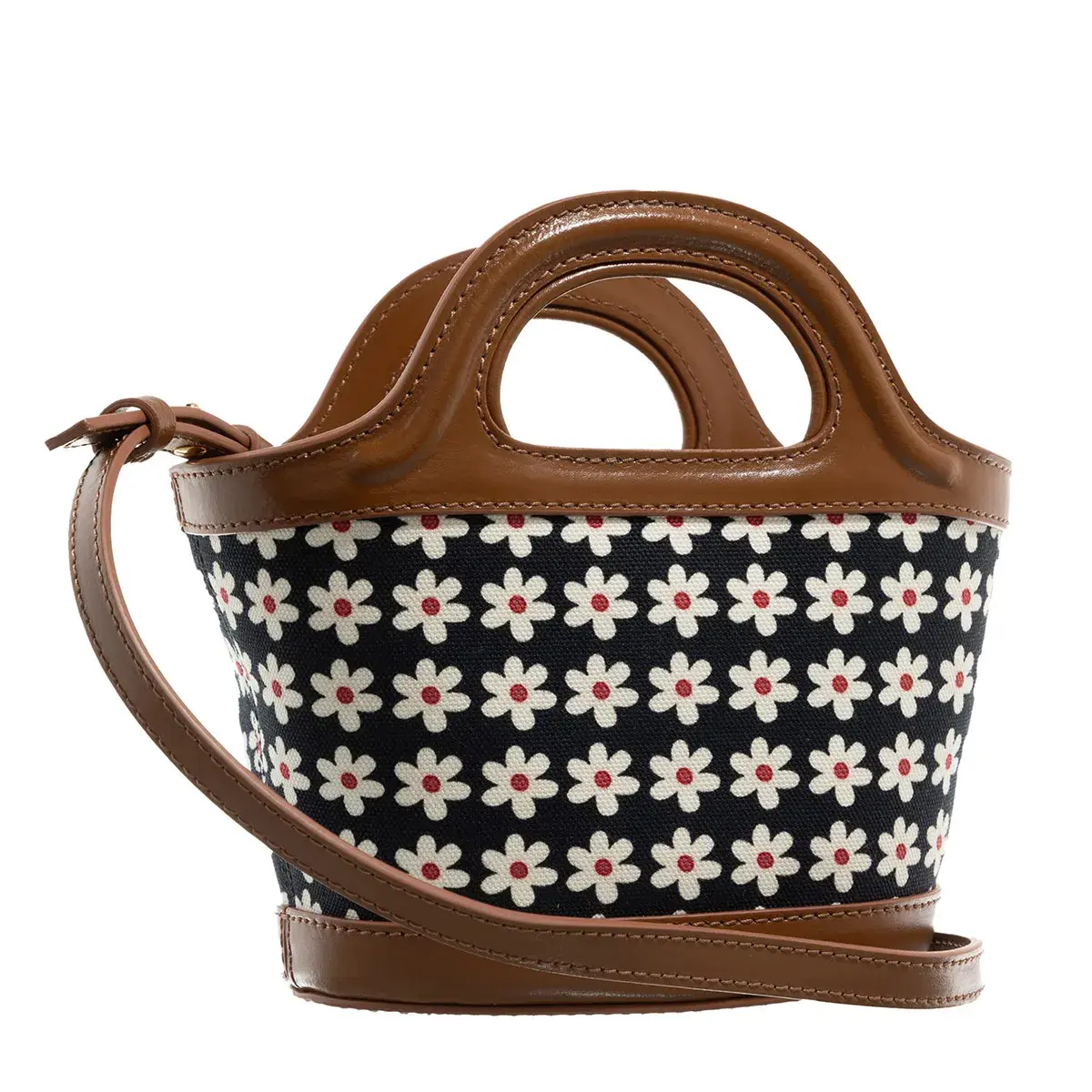 Mikro-Bucket Bag mit Blumenmuster