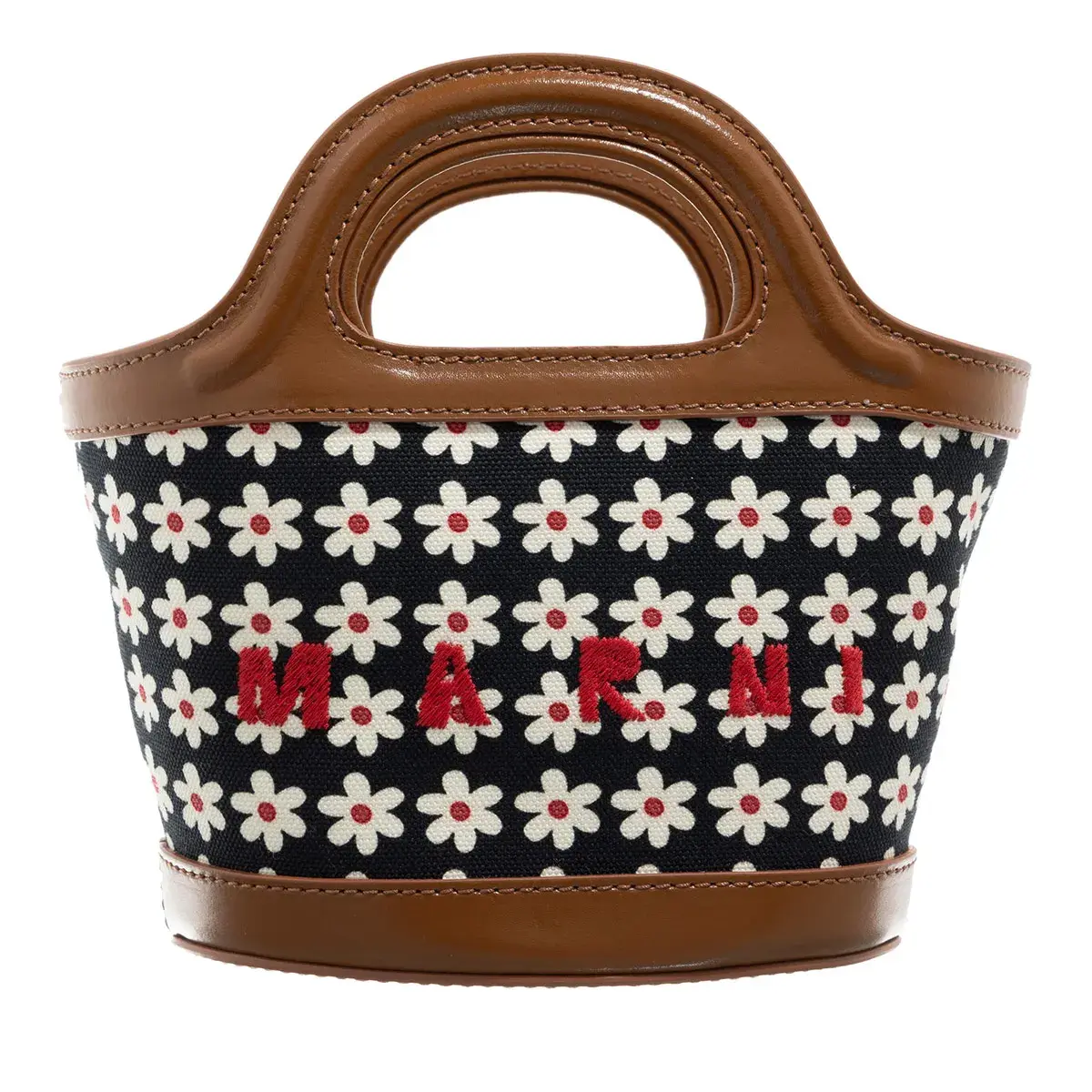 Mikro-Bucket Bag mit Blumenmuster