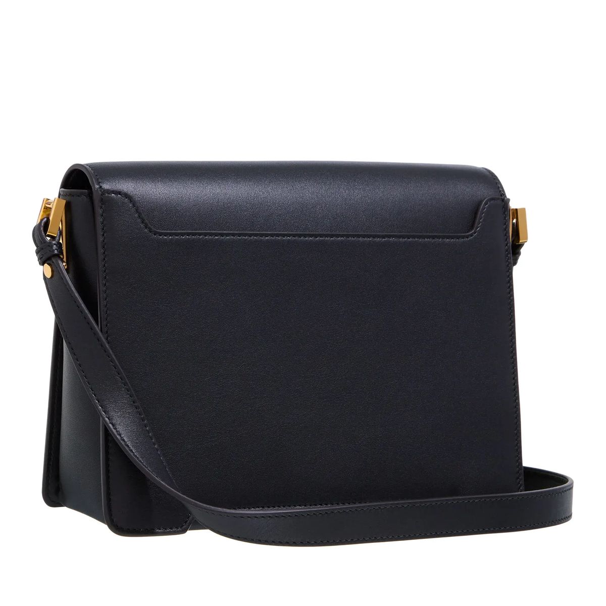 Strukturierte Schultertasche aus Leder mit Beschlägen
