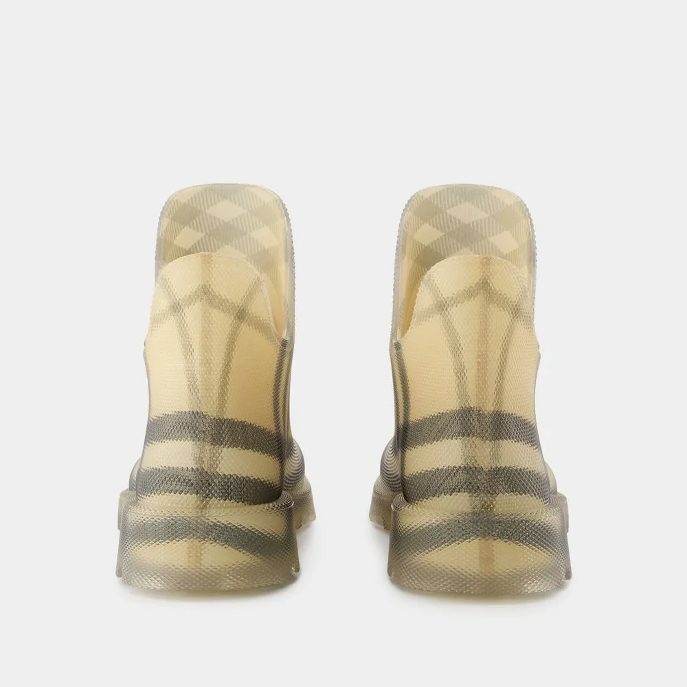 Gummistiefeletten mit Karomuster