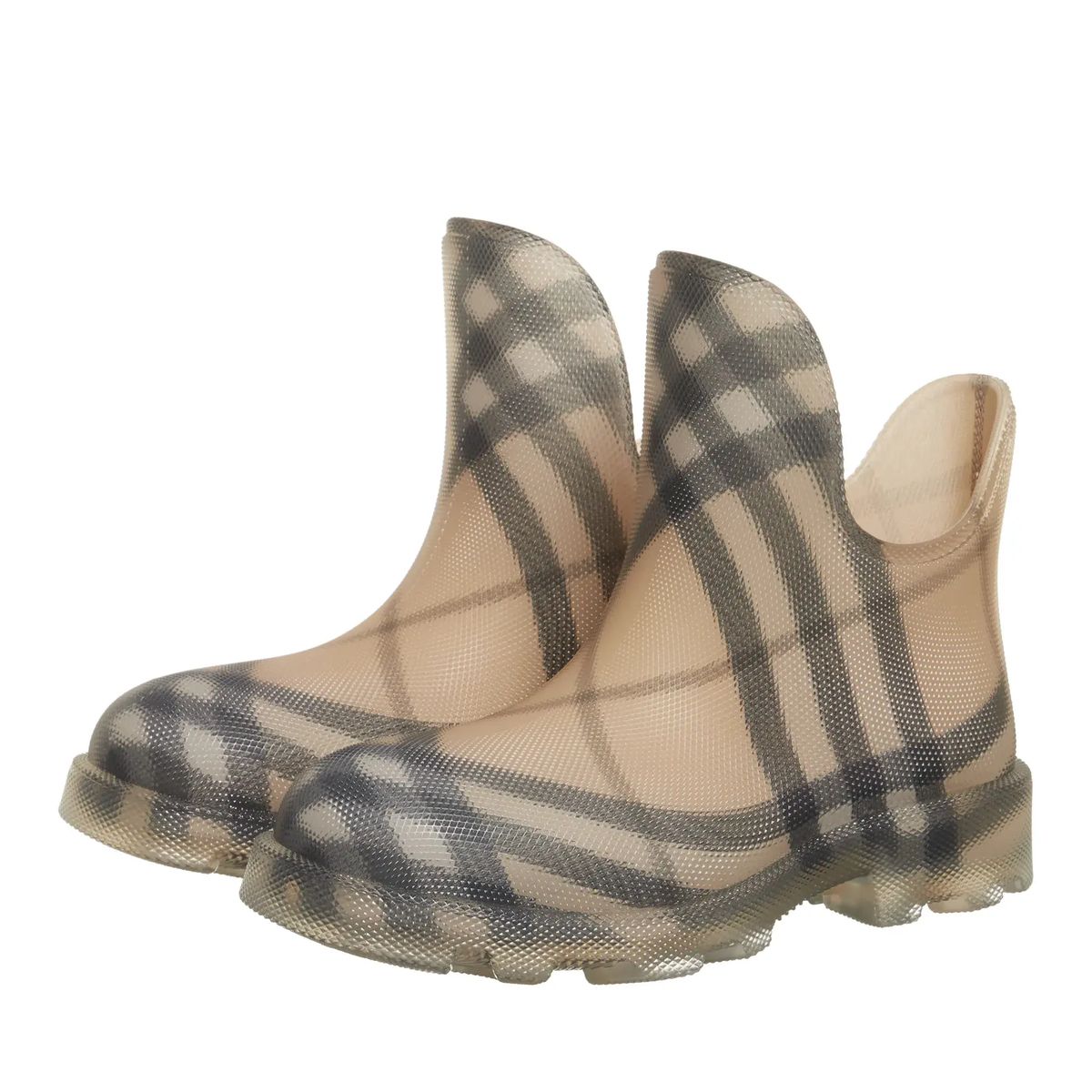 Gummistiefeletten mit Karomuster