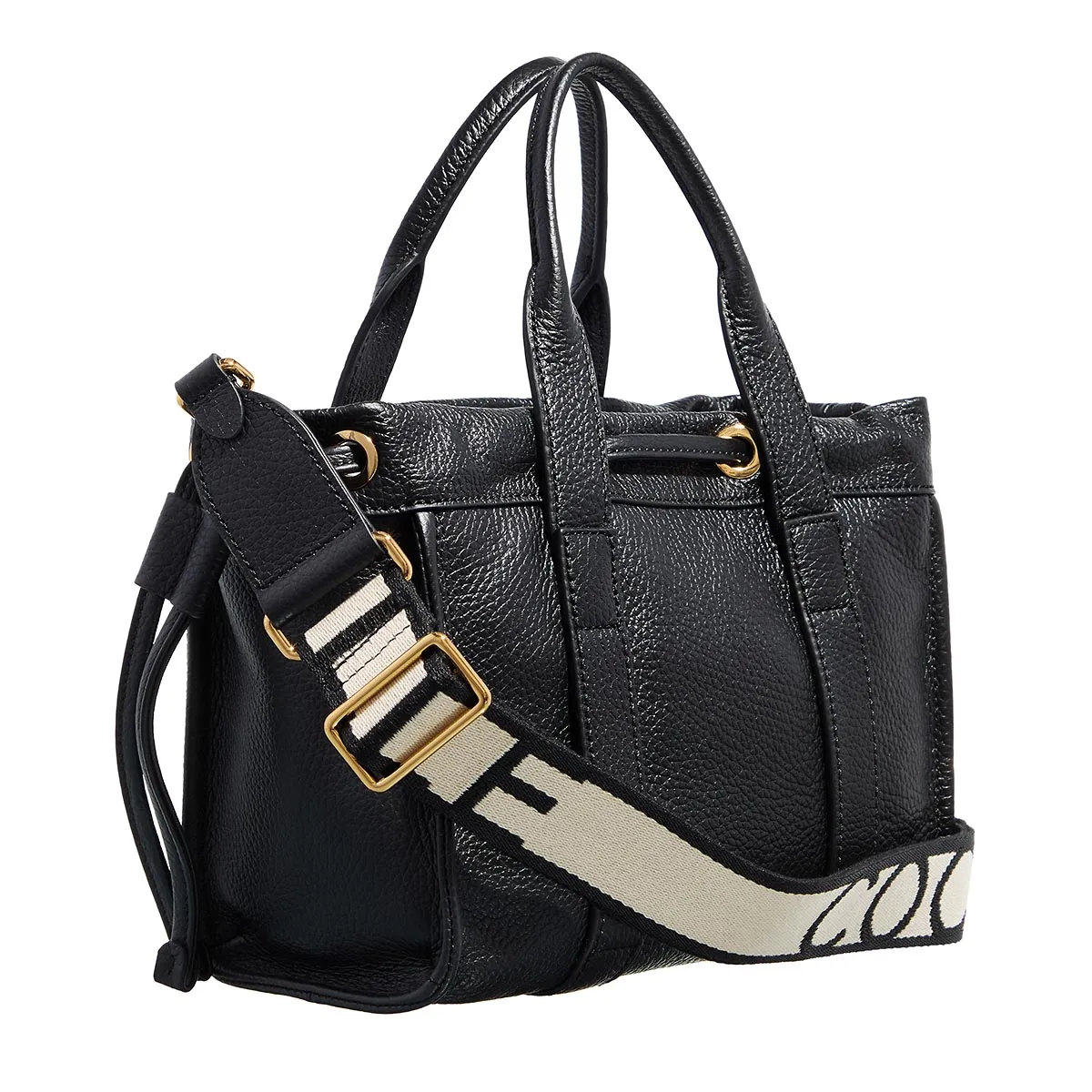 Leder Beutelhandtasche mit Kordelzug