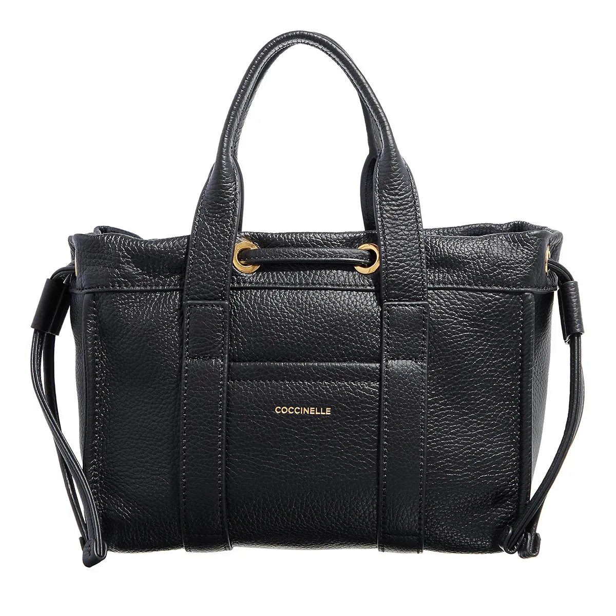 Leder Beutelhandtasche mit Kordelzug