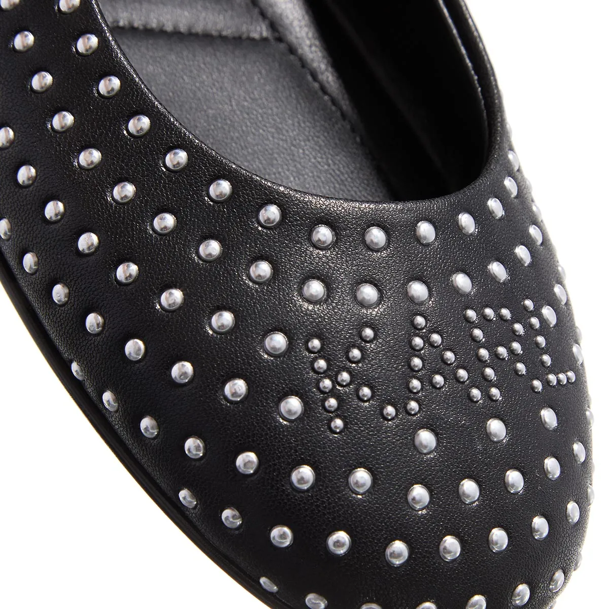 Schwarze Ballerinas mit Nietenbesatz