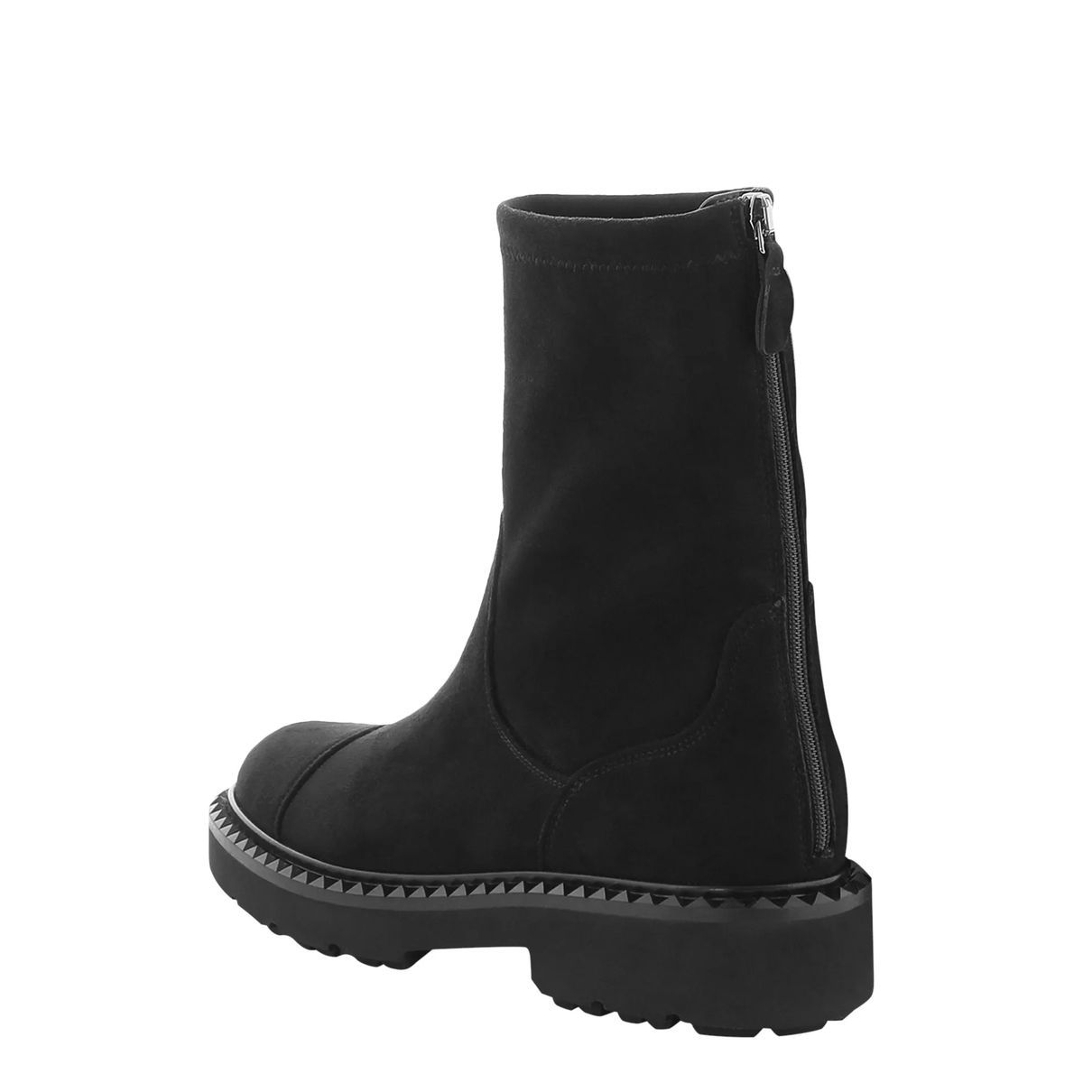 Schwarze Stiefeletten in Wildleder-Optik mit Reißverschluss