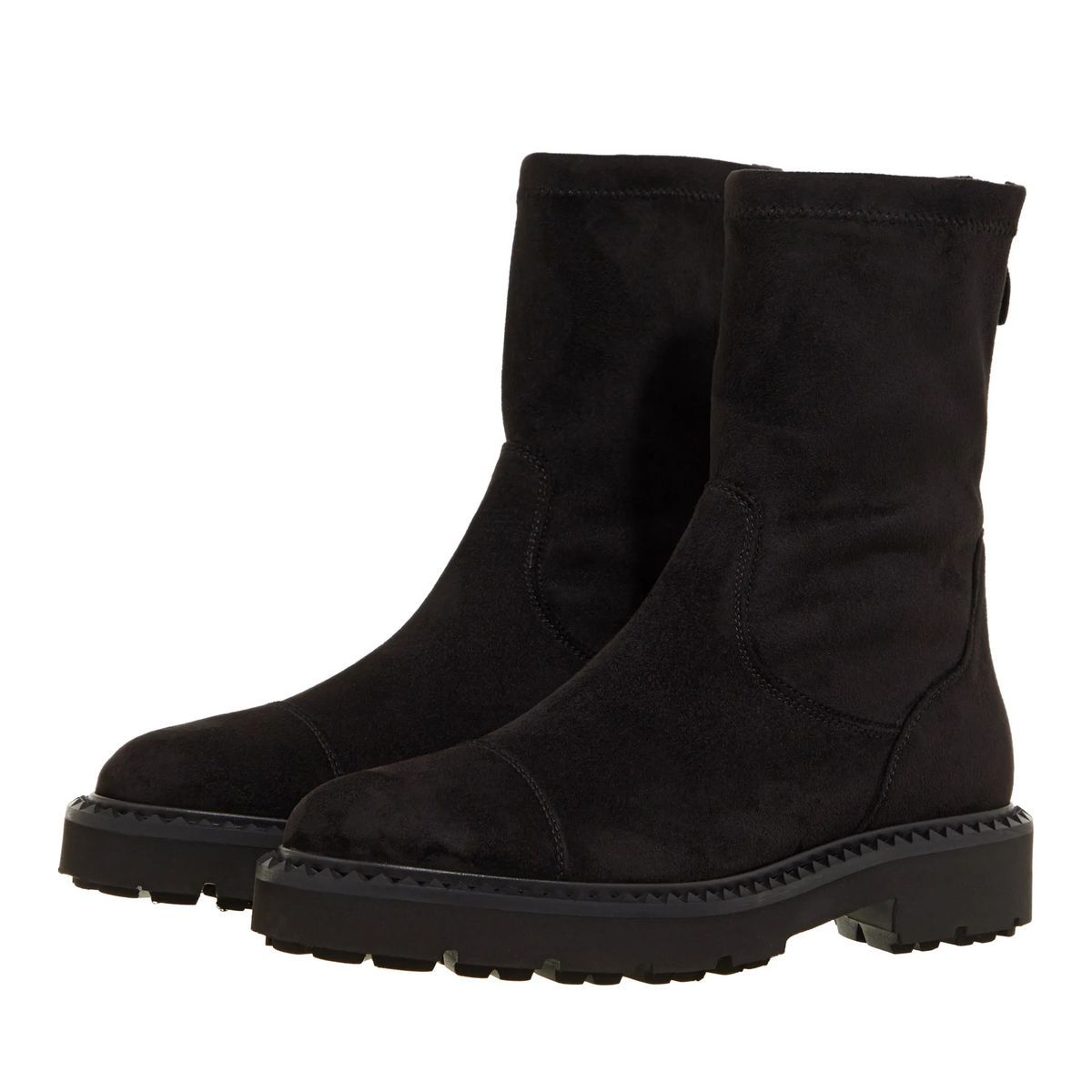 Schwarze Stiefeletten in Wildleder-Optik mit Reißverschluss