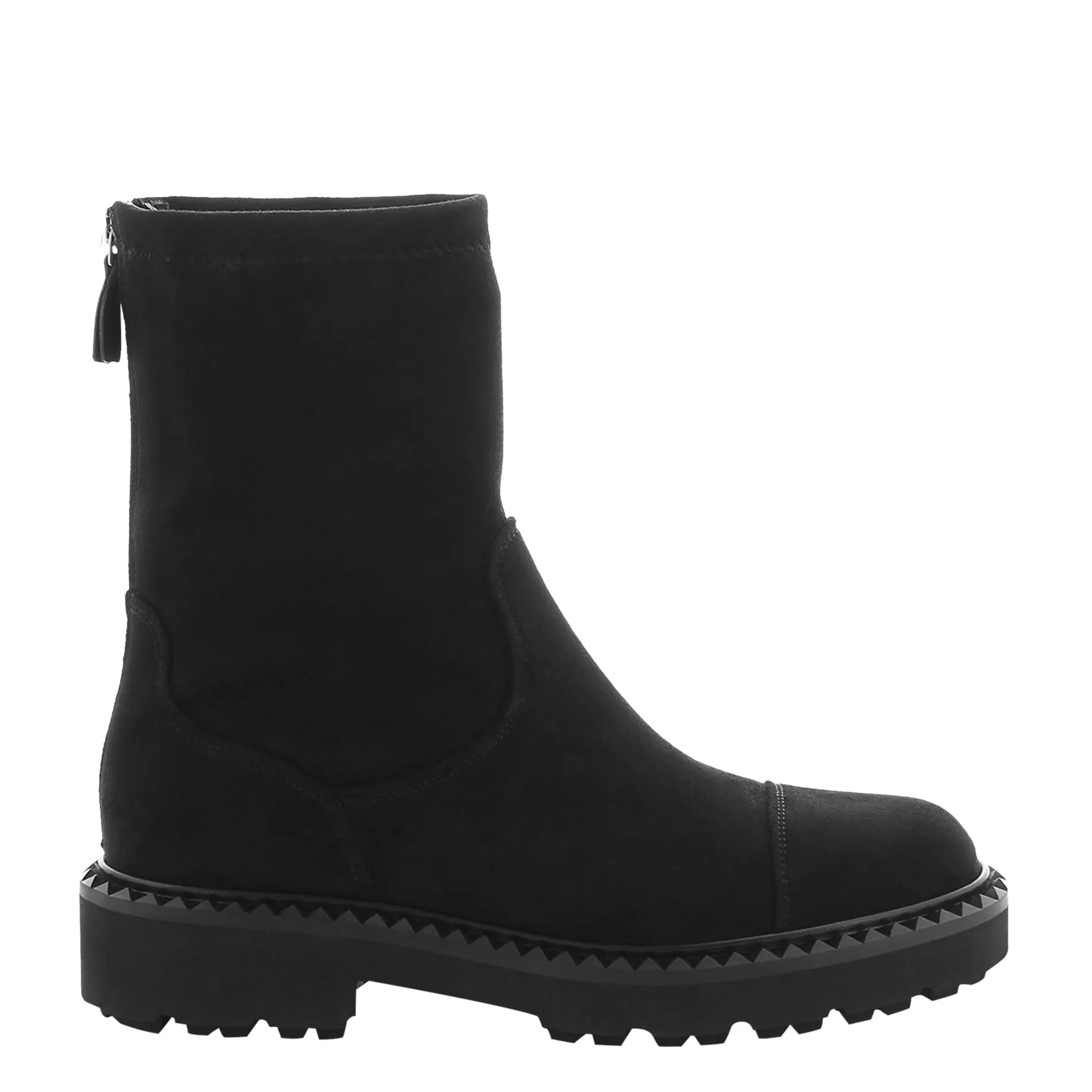 Schwarze Stiefeletten in Wildleder-Optik mit Reißverschluss