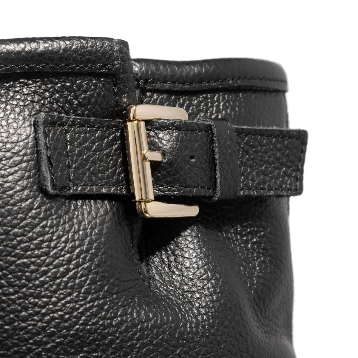 Schwarze Leder-Bikerstiefel in Wadenhöhe