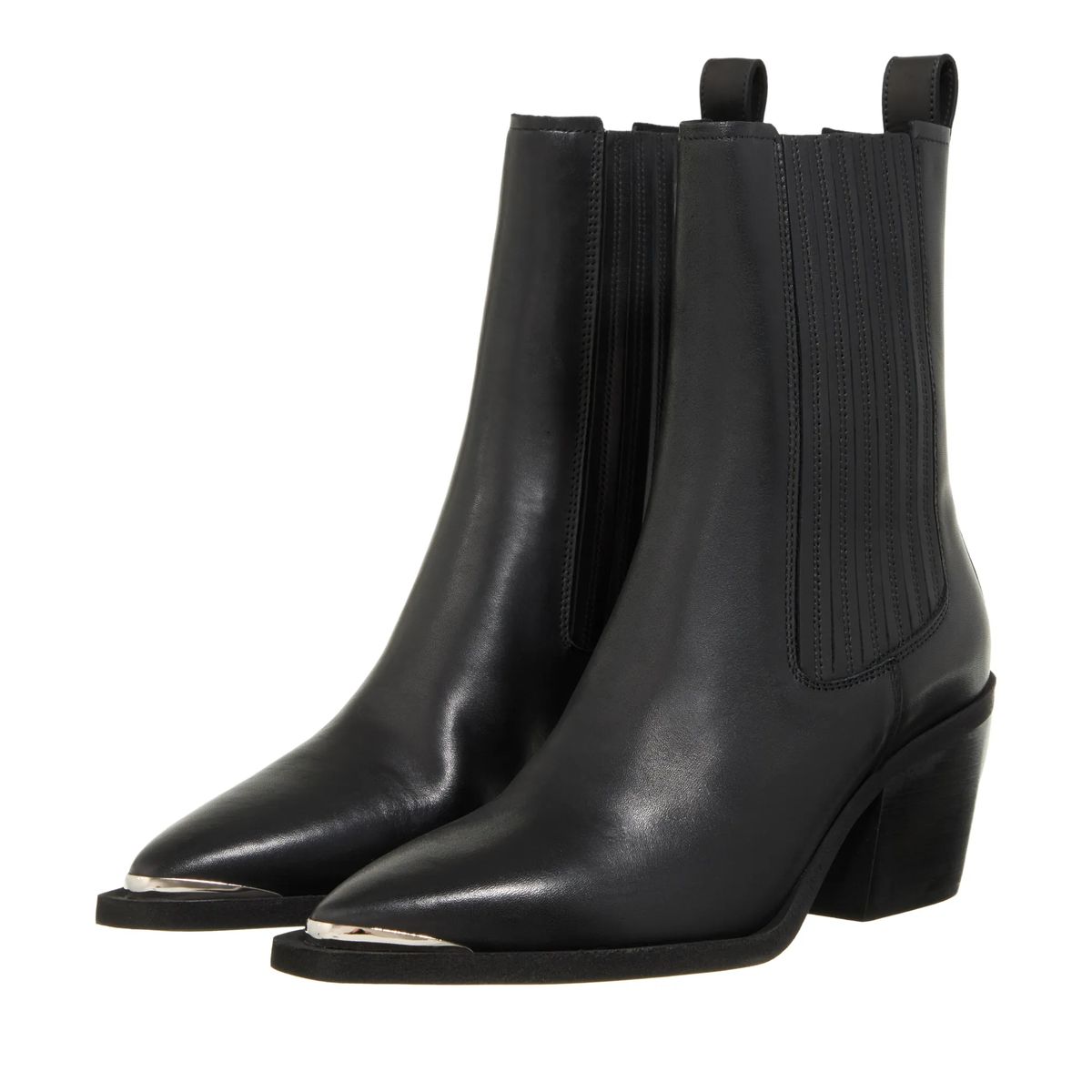 Chelsea Stiefelette aus Leder mit Metalldetail