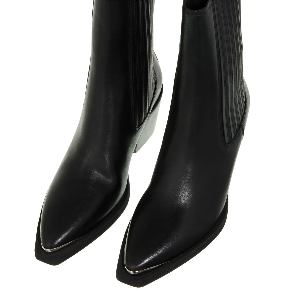 Chelsea Stiefelette aus Leder mit Metalldetail