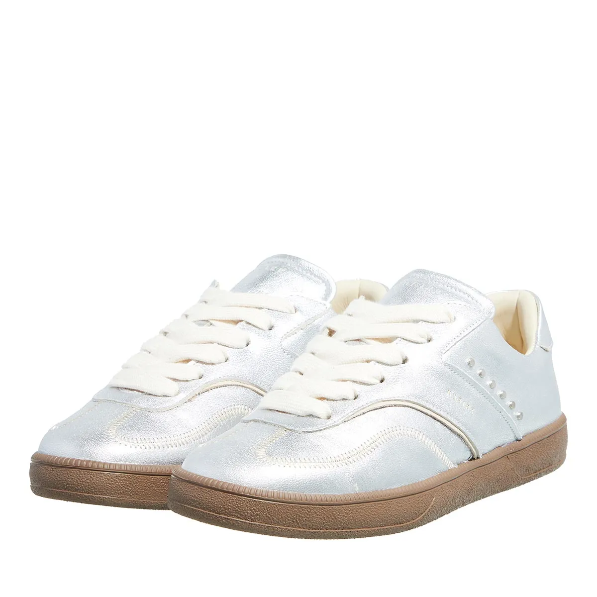 Metallic Silberner Low-Top Sneaker