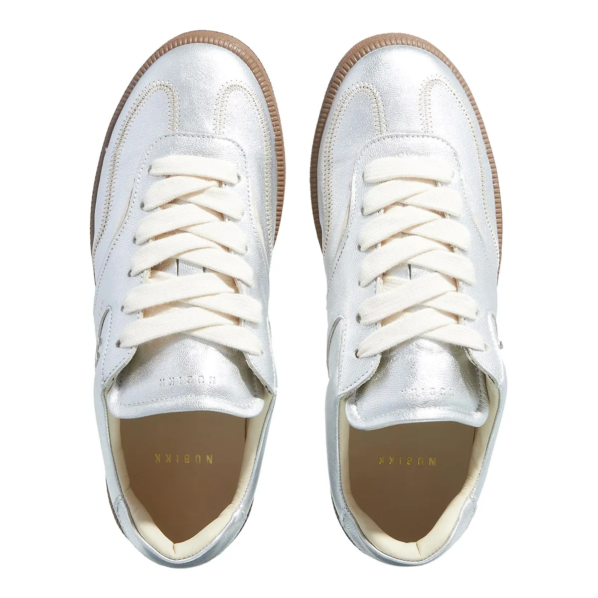 Metallic Silberner Low-Top Sneaker
