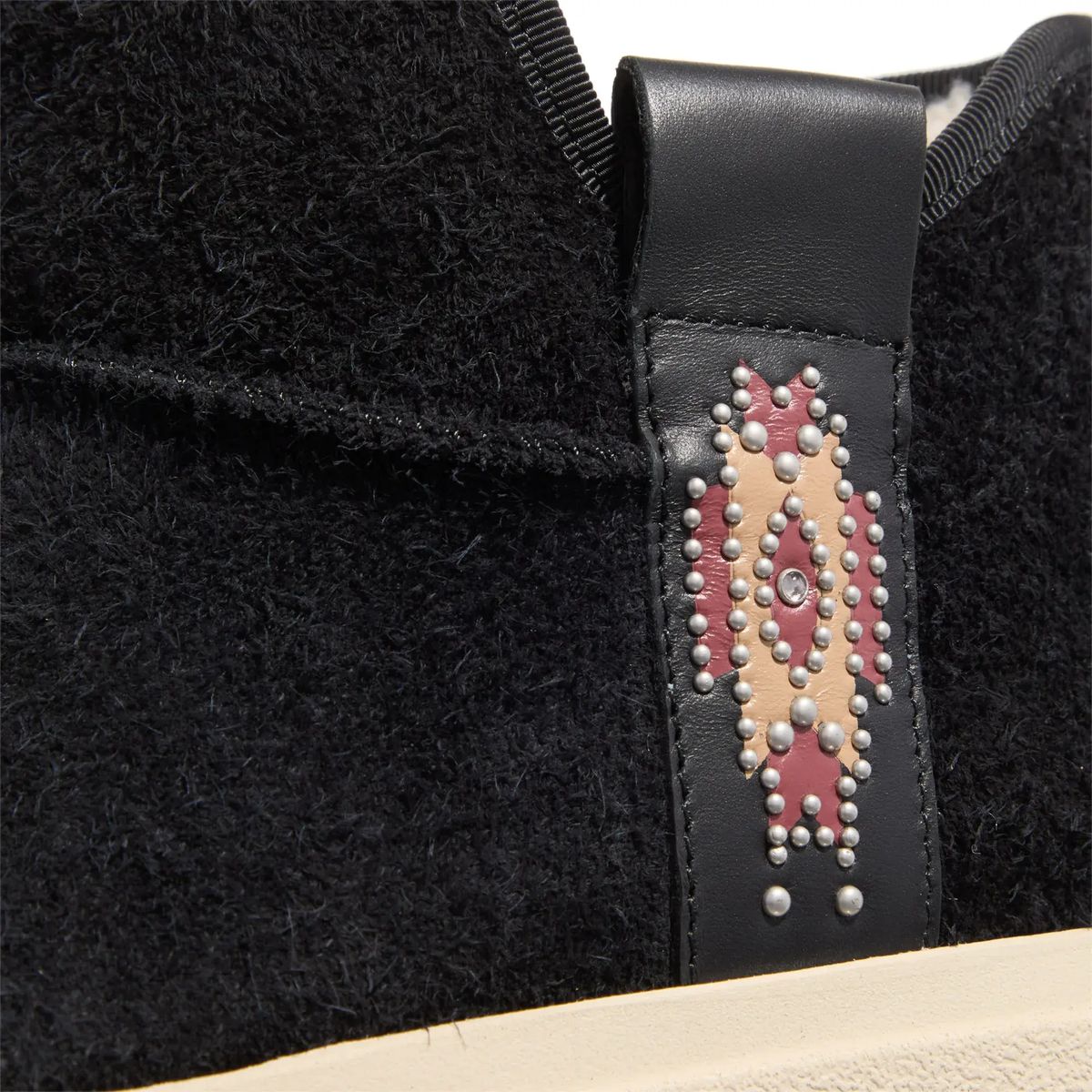 Schwarze, pelzige Plateau-Stiefeletten