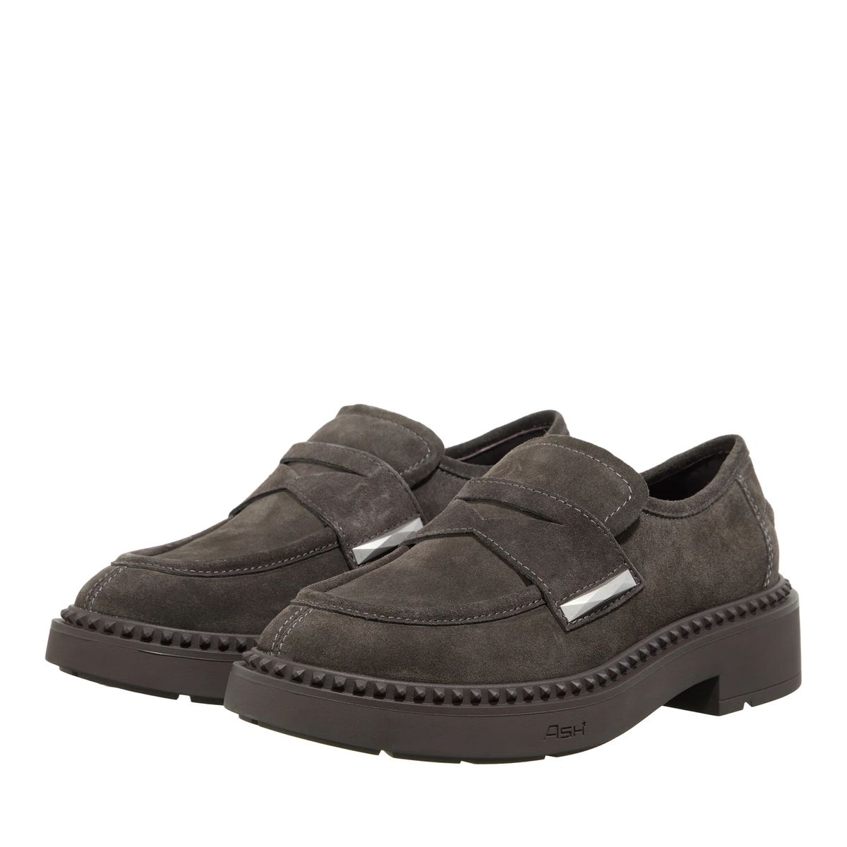 Wildleder Penny Loafer mit Stollensohle