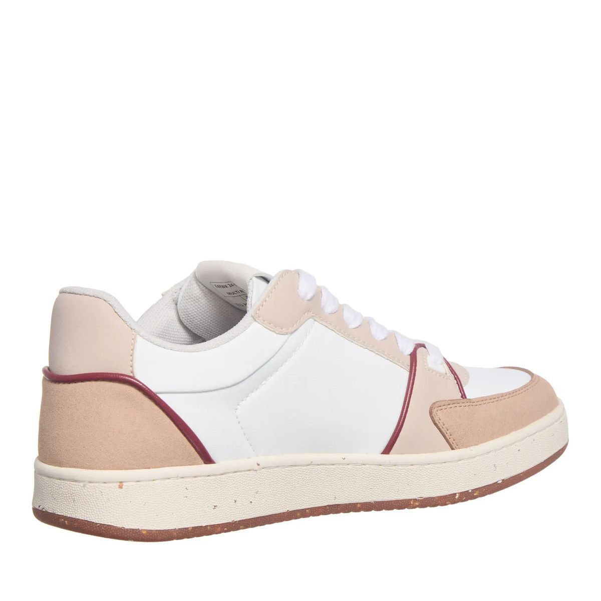 Zweifarbige Leder-Court-Sneakers