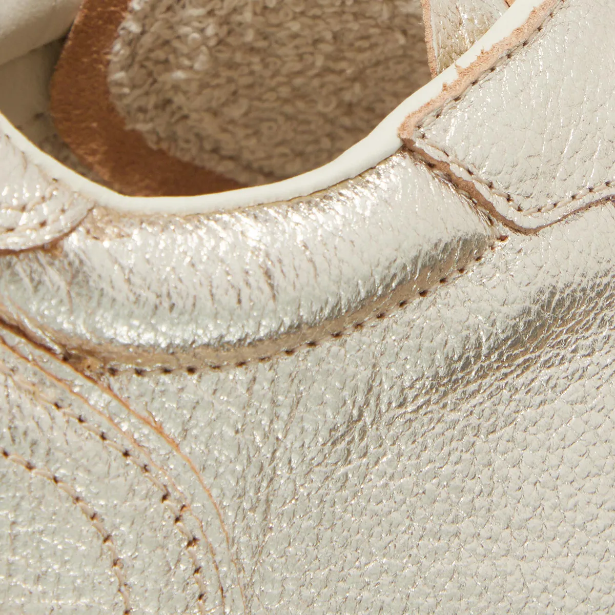 Metallic Leder Low-Top Turnschuhe