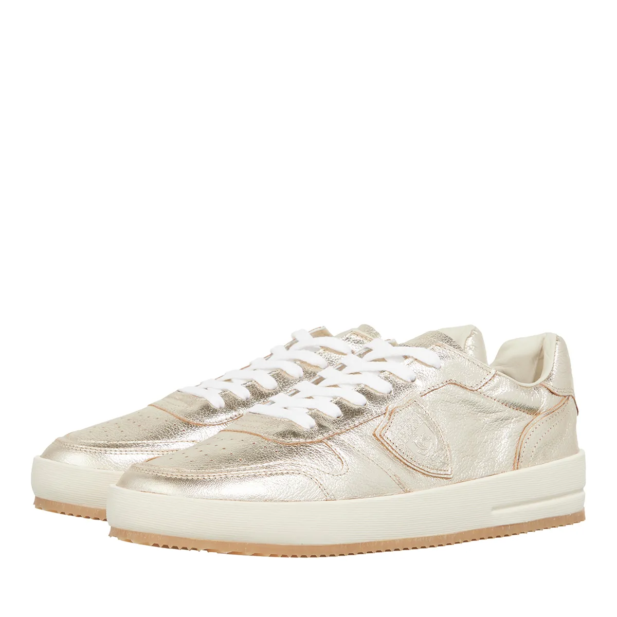 Metallic Leder Low-Top Turnschuhe