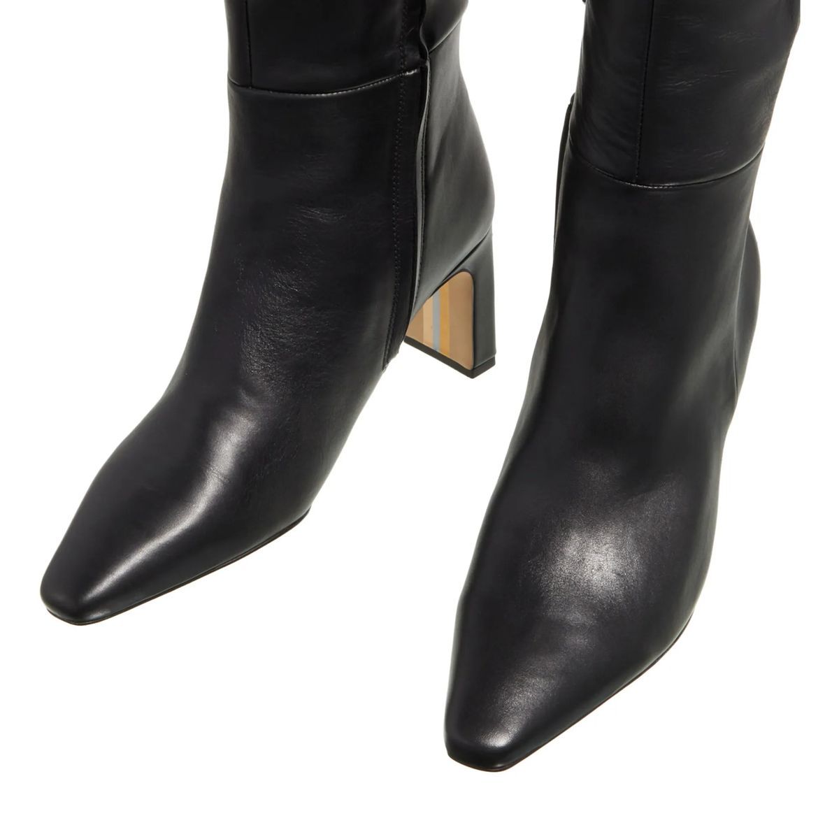 Elegante Leder Kniehohe Stiefel mit Absatz