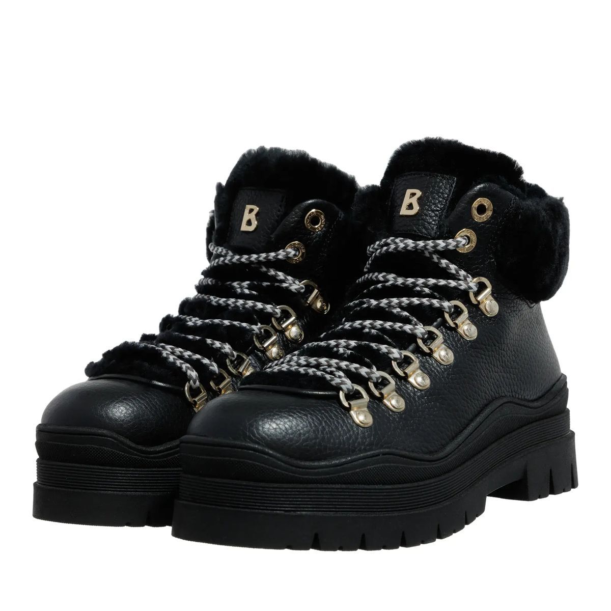 Schwarze Schnürstiefel aus Leder