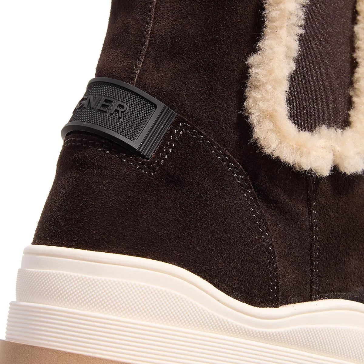 Chelsea Boots aus Wildleder mit Shearling-Besatz