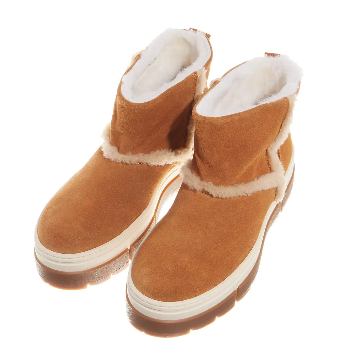 Winterstiefeletten mit Wildleder-Shearling-Besatz