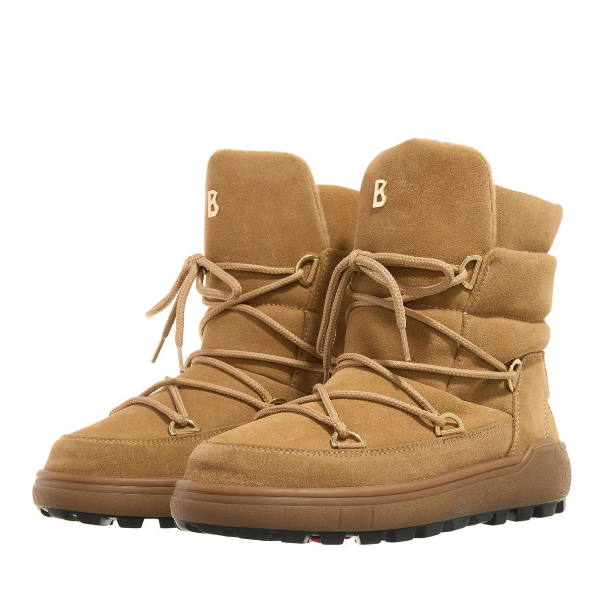 Braune Wildleder-Schnürstiefel für Winter