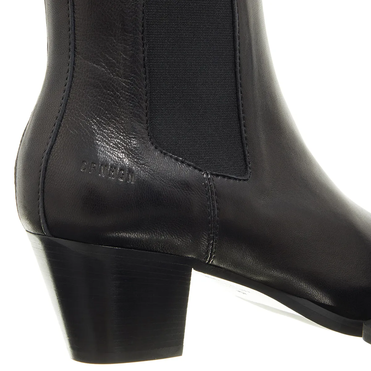 Schwarze Chelsea Stiefeletten mit Absatz