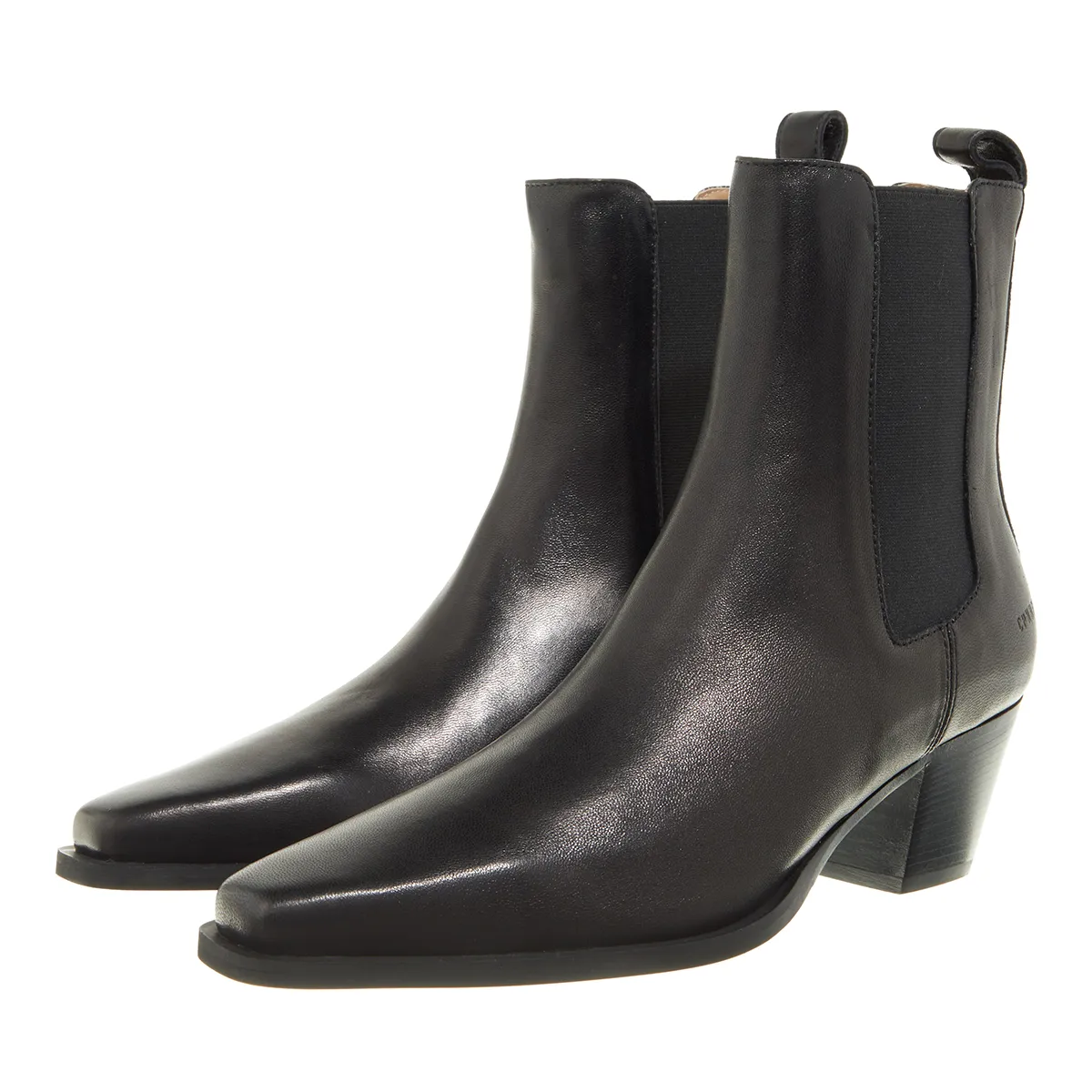 Schwarze Chelsea Stiefeletten mit Absatz