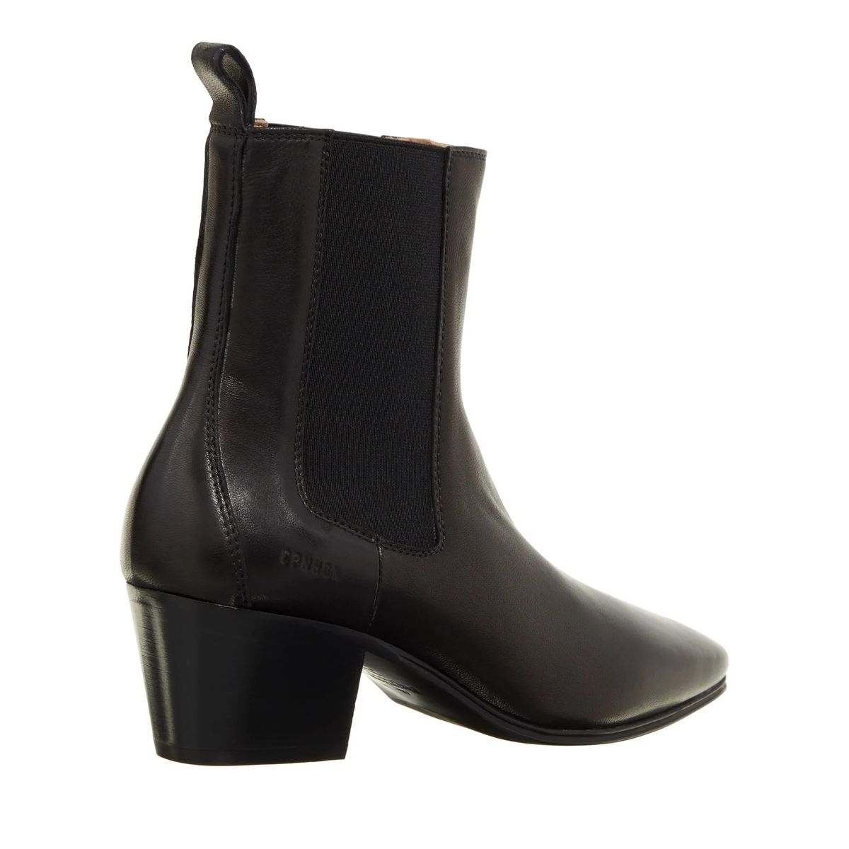 Schwarze Chelsea Boots mit Absatz aus Leder