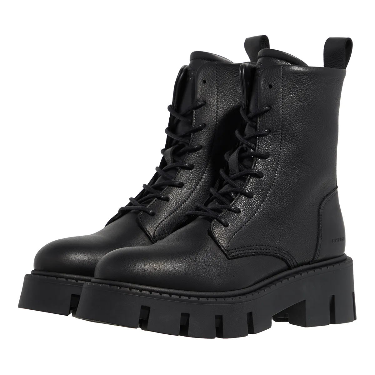 Schwarze Schnürstiefel aus Leder