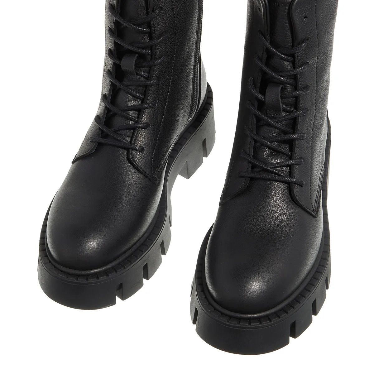 Schwarze Schnürstiefel aus Leder