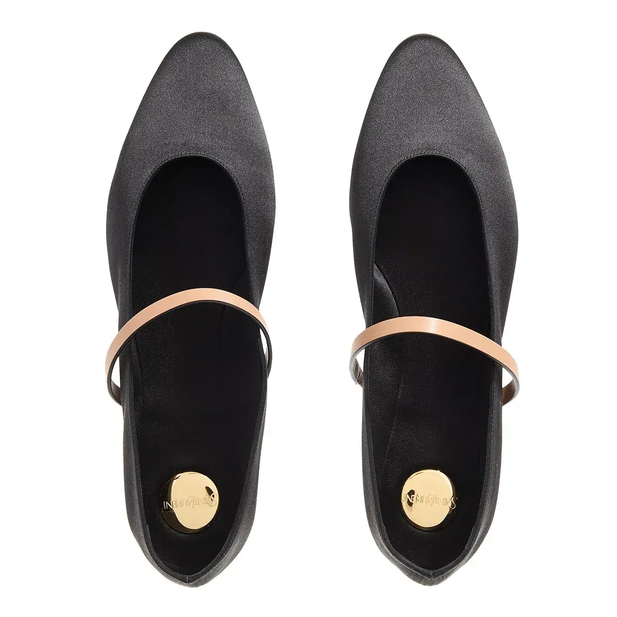 Elegante Satin Ballerinas mit Riemen