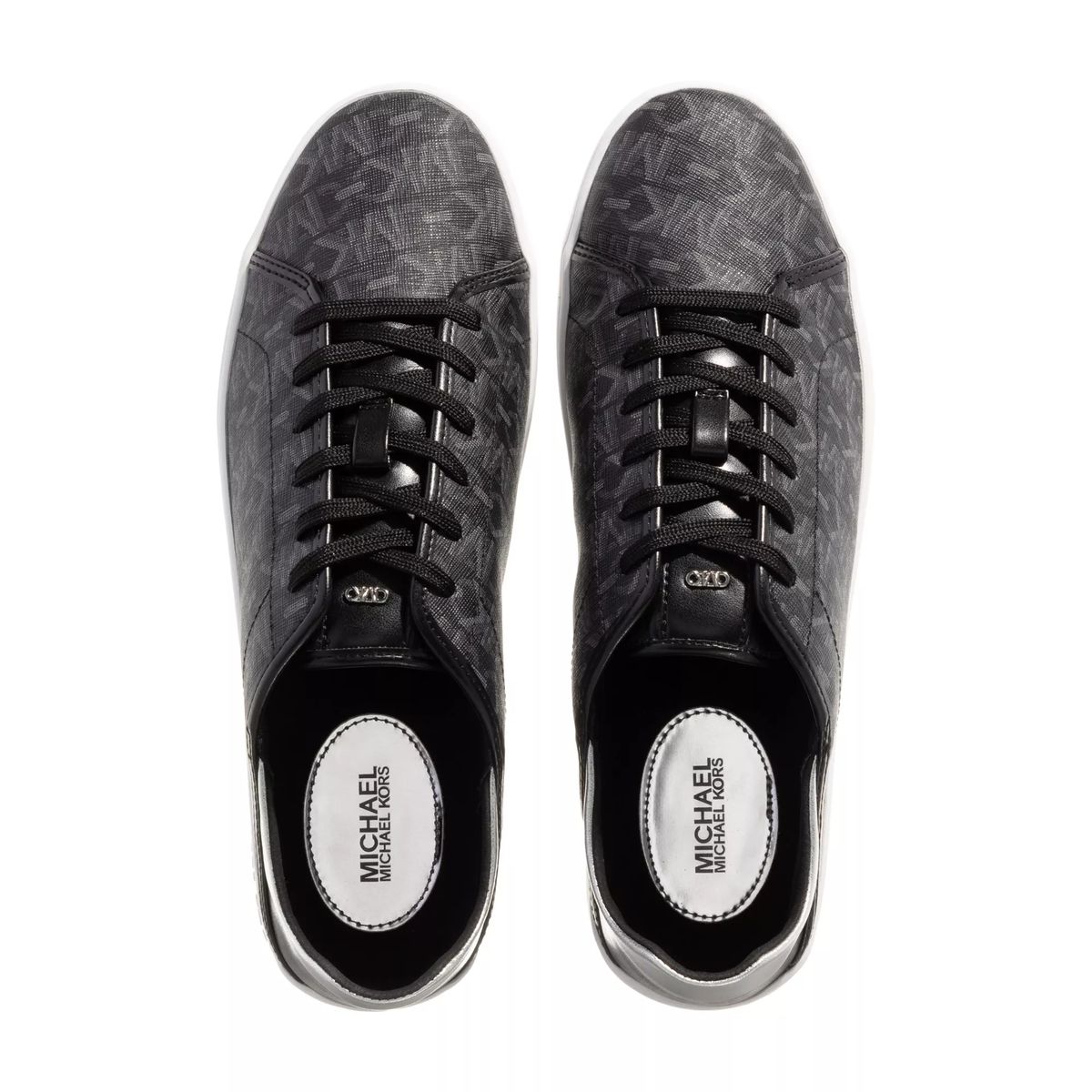 Schnürsneaker mit Monogramm-Print