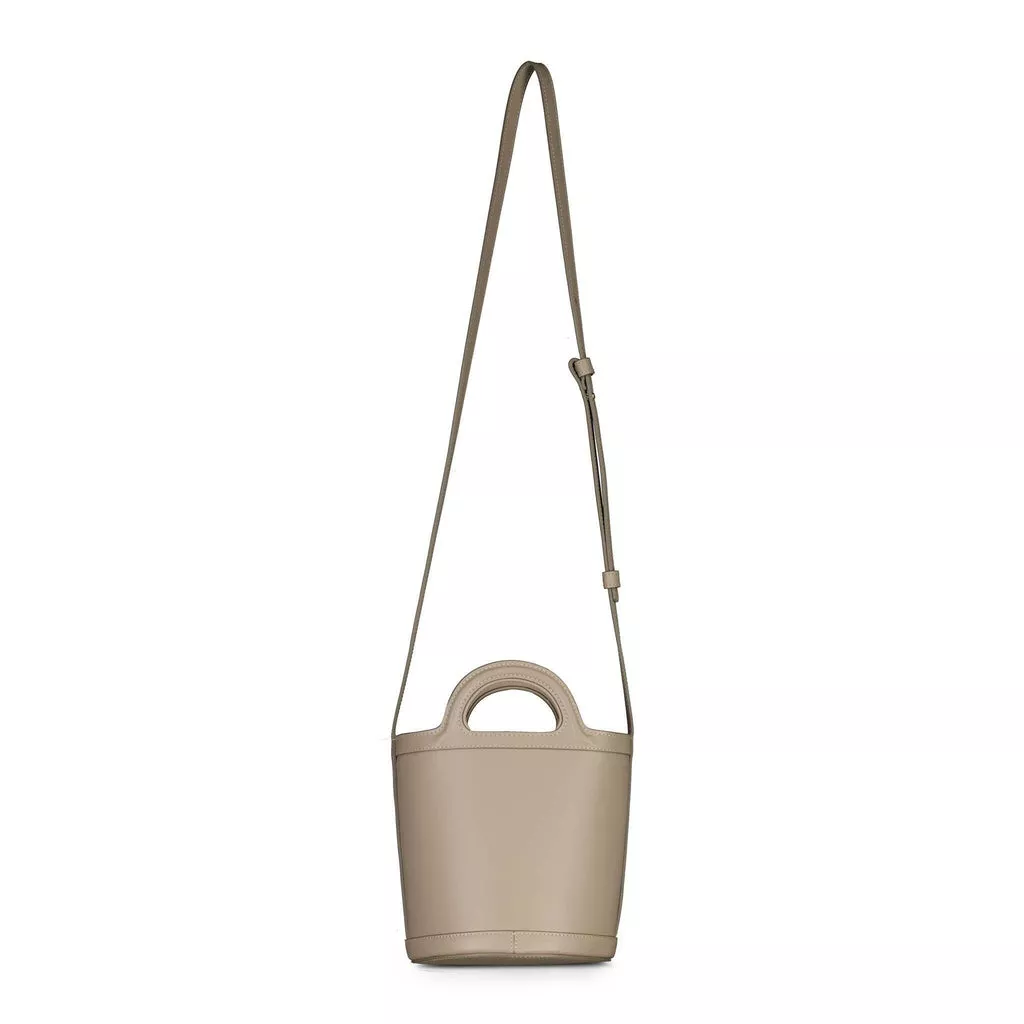 Leder-Beuteltasche mit geprägtem Logo
