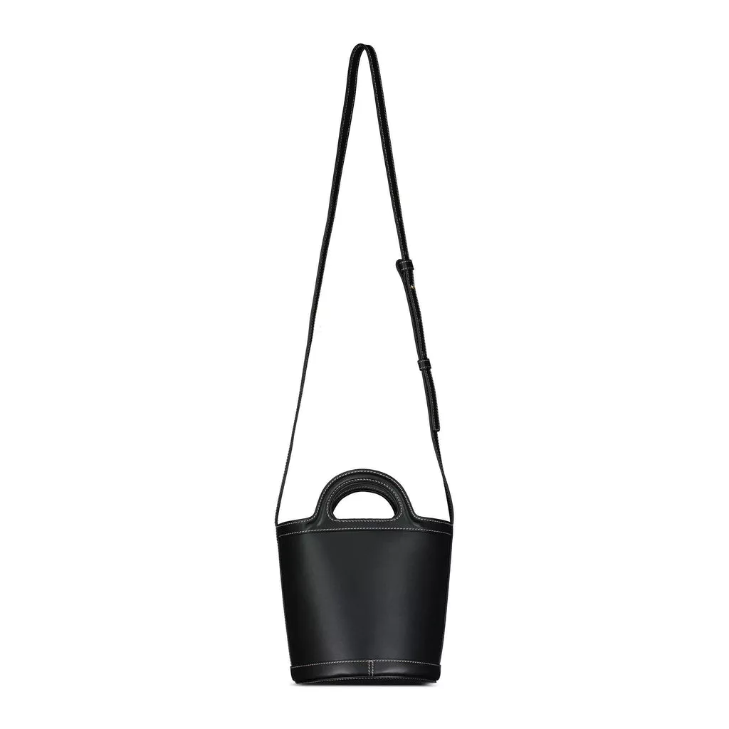 Leder-Beuteltasche mit geprägtem Logo