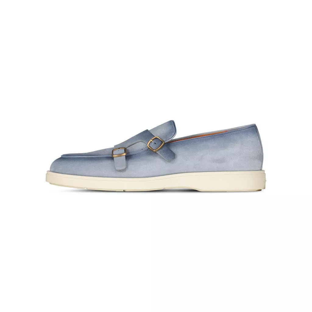 Suede Doppel-Monkstrap Loafer Sneaker