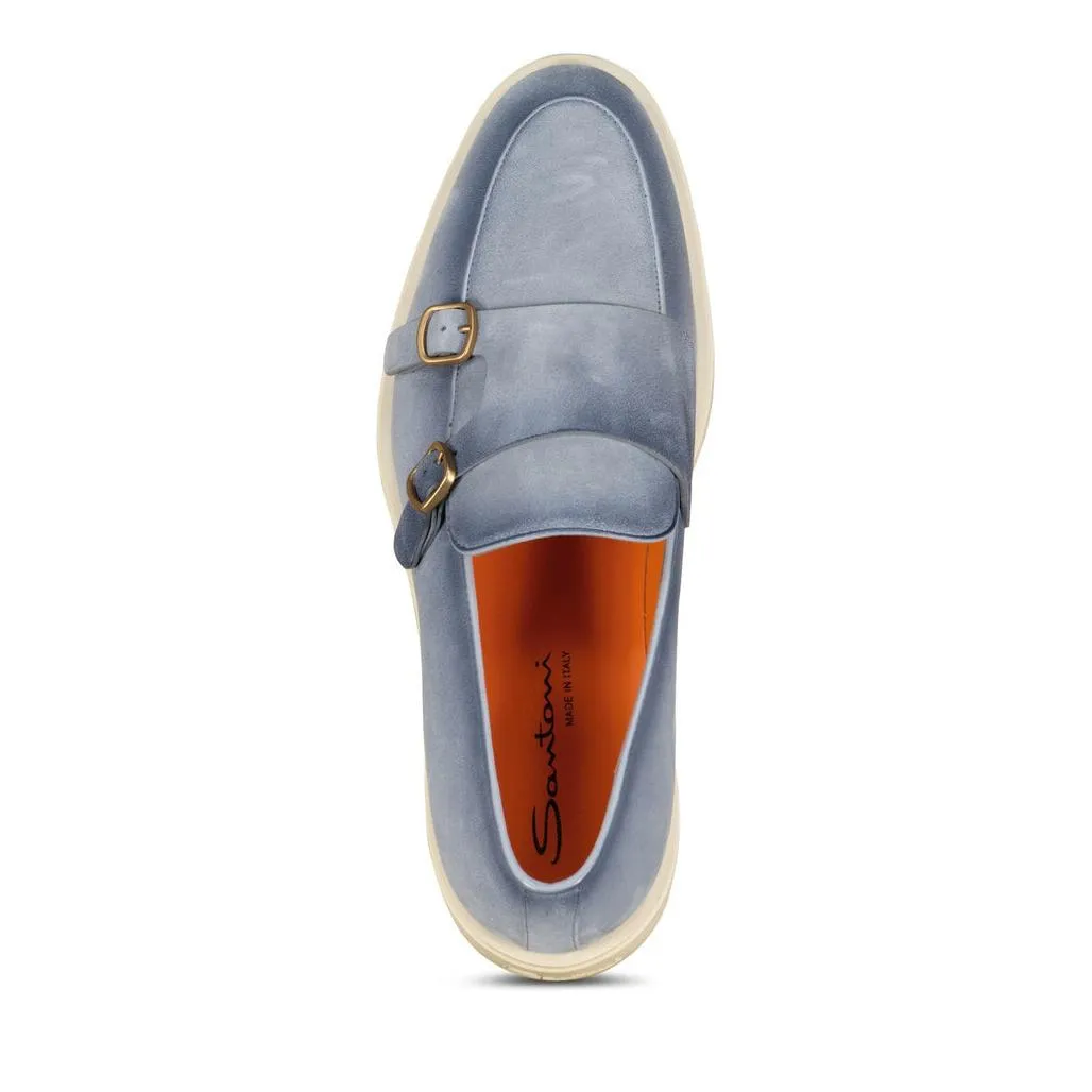 Suede Doppel-Monkstrap Loafer Sneaker