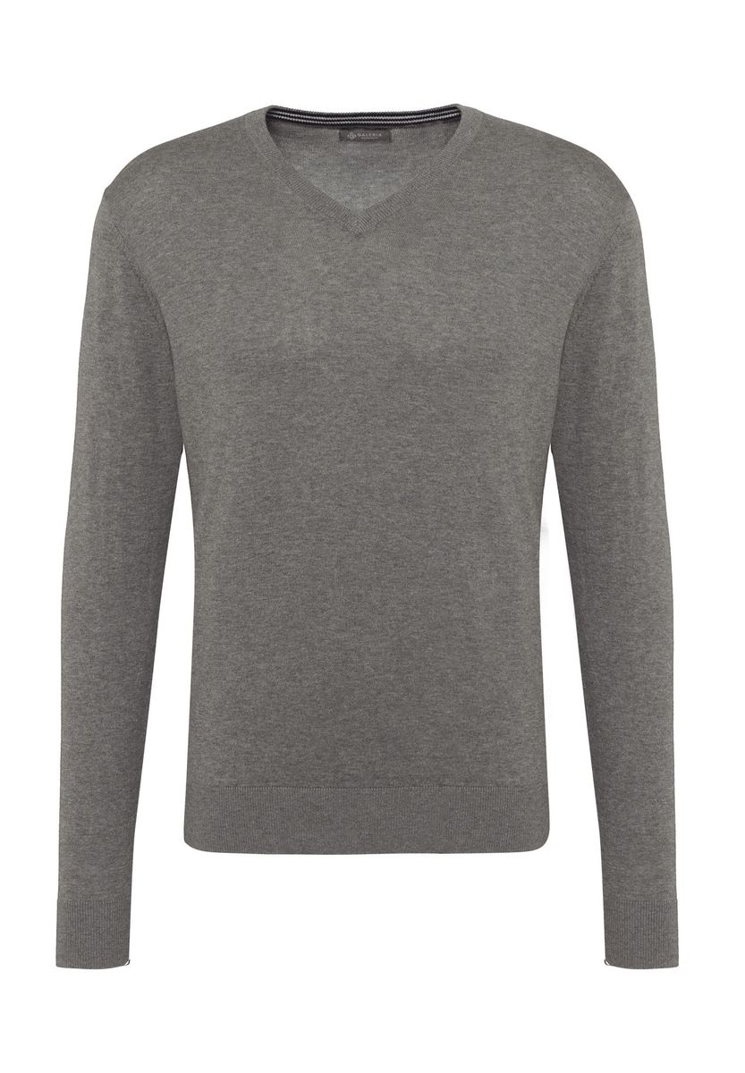 Klassischer V-Ausschnitt Strickpullover aus Baumwolle