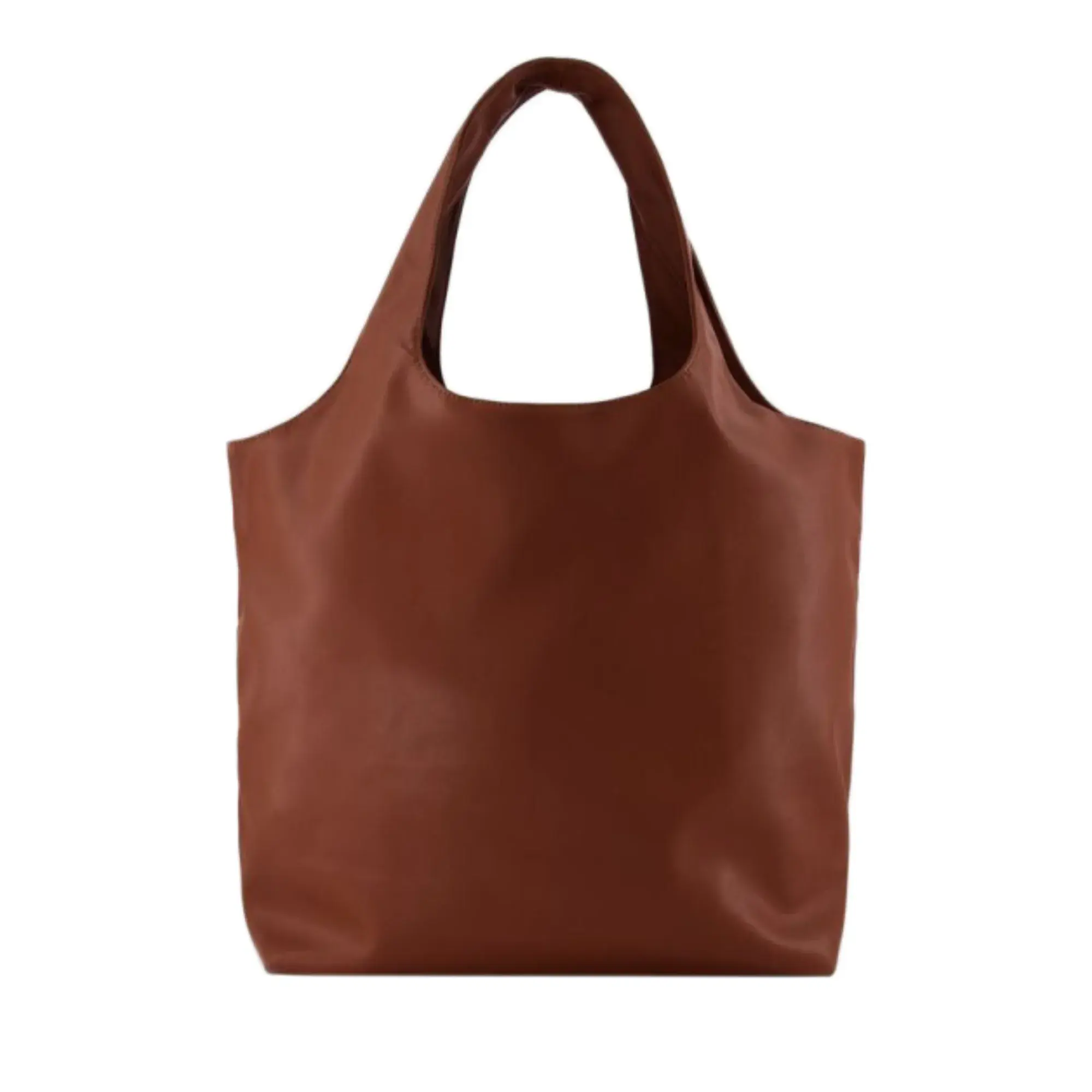 Schlichte braune Leder-Tragetasche